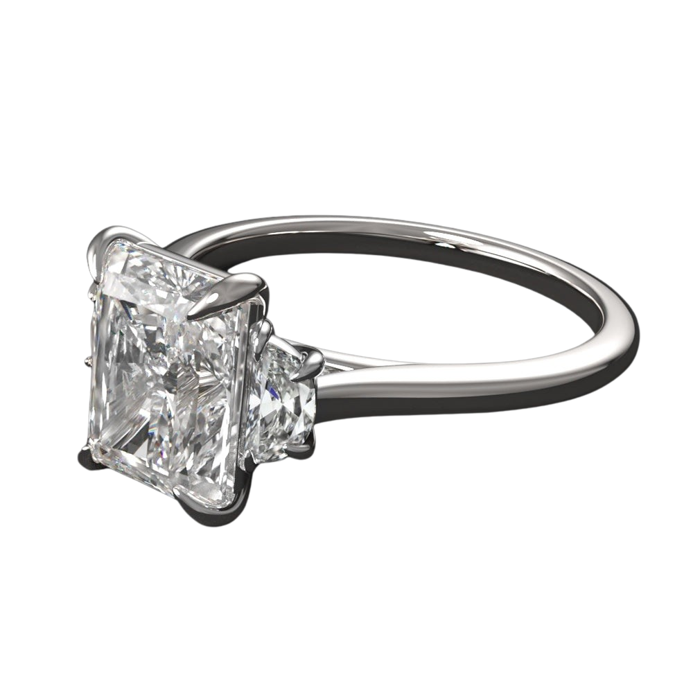 Lab Grown 2CT Emerald Cut Diamond Ring