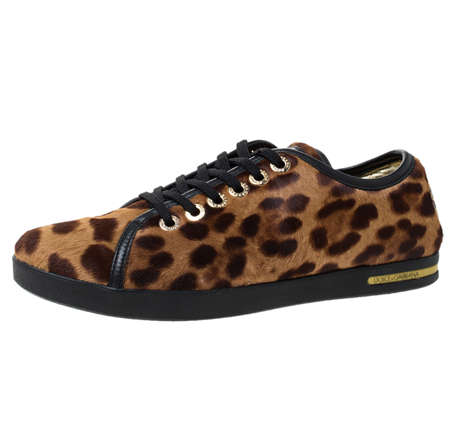 Dolce & Gabbana Leopard Print Pony Hair Trainers