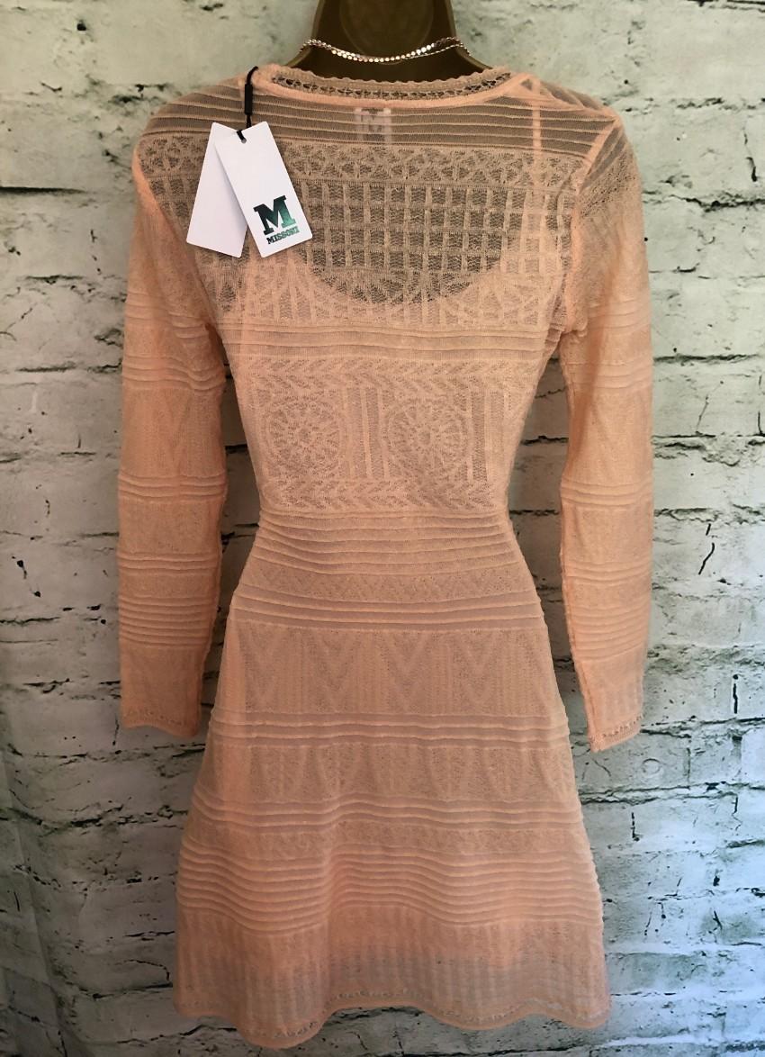 Missoni Peach Crochet Knit Dress