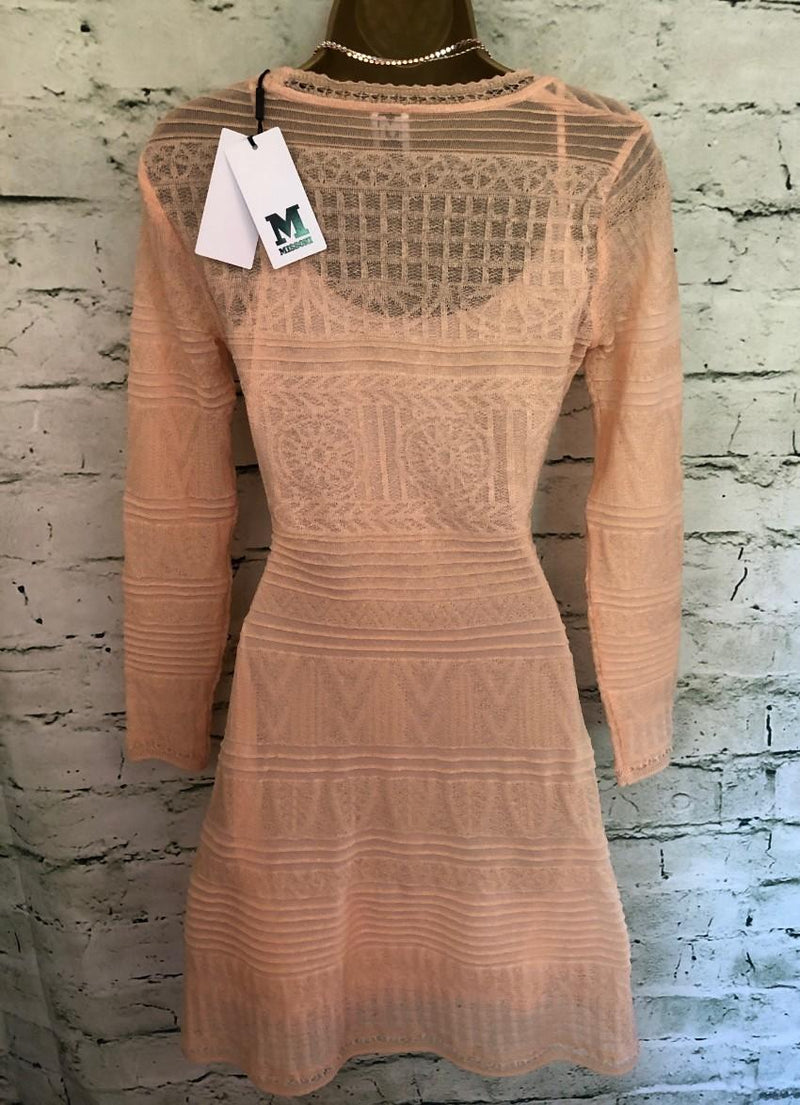 Missoni Peach Crochet Knit Dress