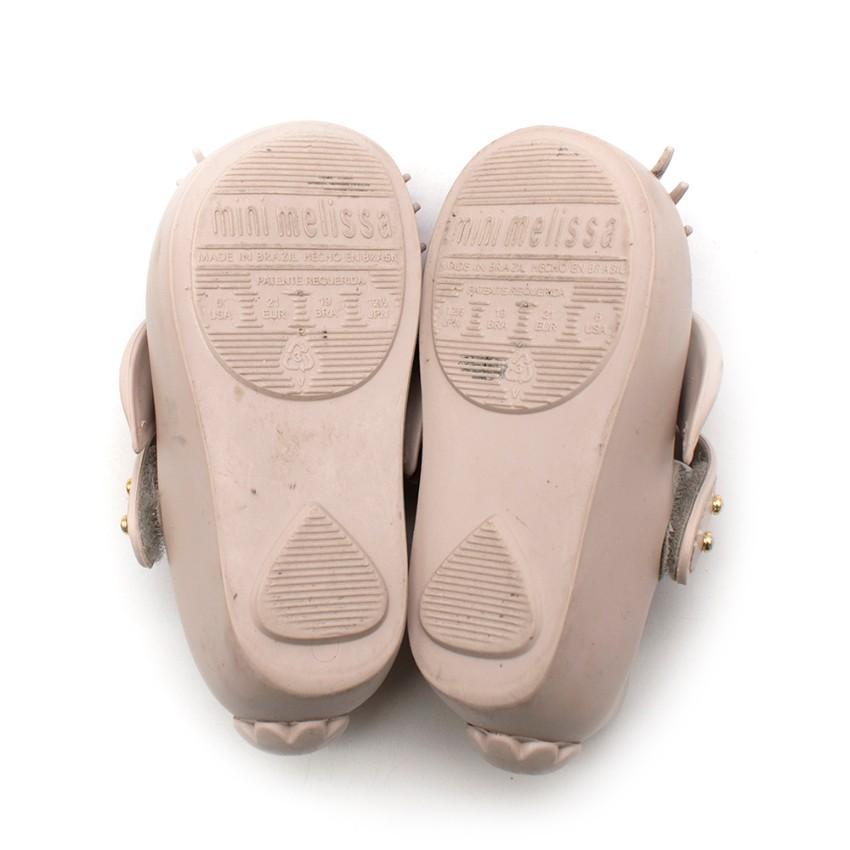 Mini Melissa Beige Bunny Peep-Toe Jelly Shoes