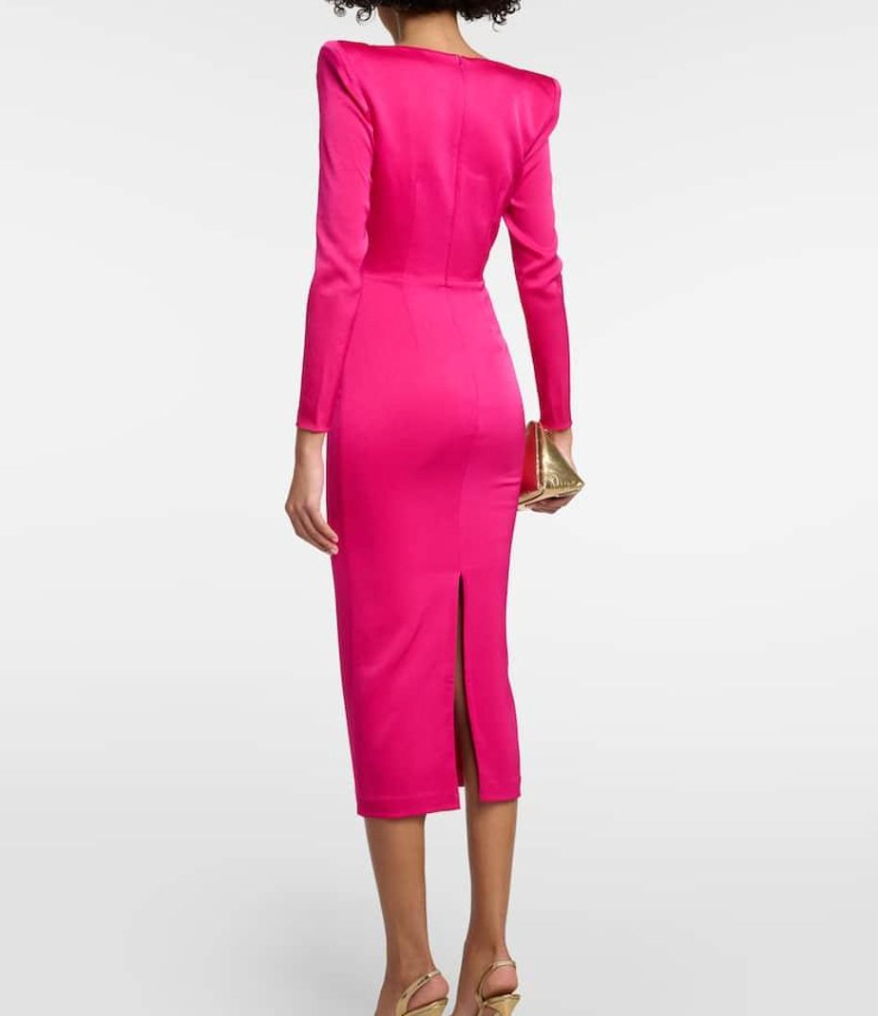 Alex Perry Crepe Satin Midi Dress