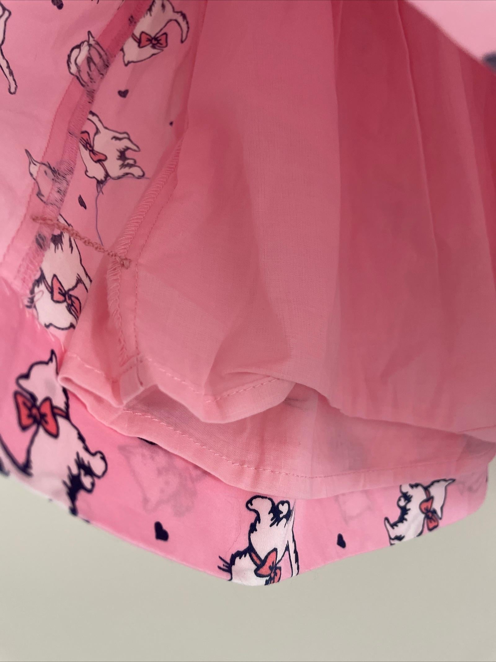 Pink Kitten Printed Cotton Dress