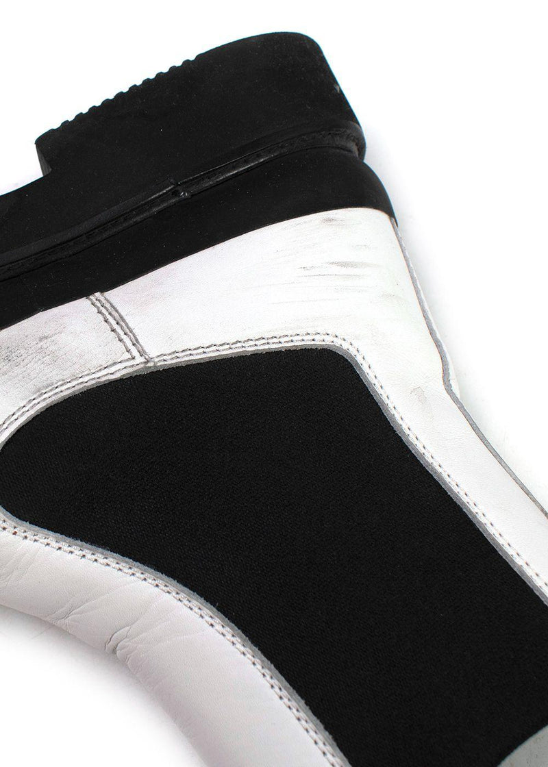 Celine White & Black Chelsea Ankle Boots