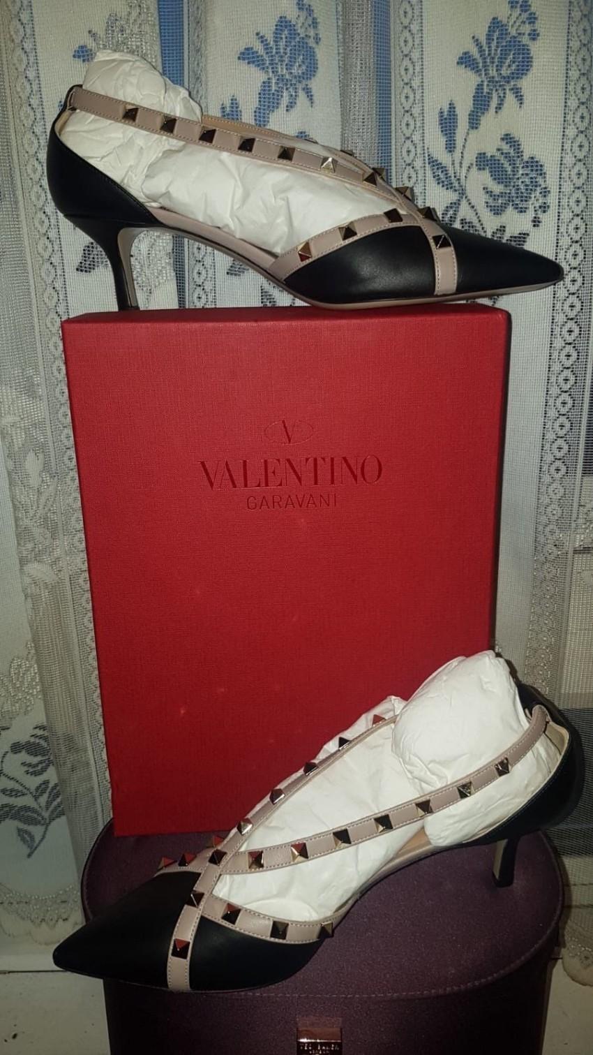 Valentino Rockstud Cross Strap Leather D'orsay Shoes