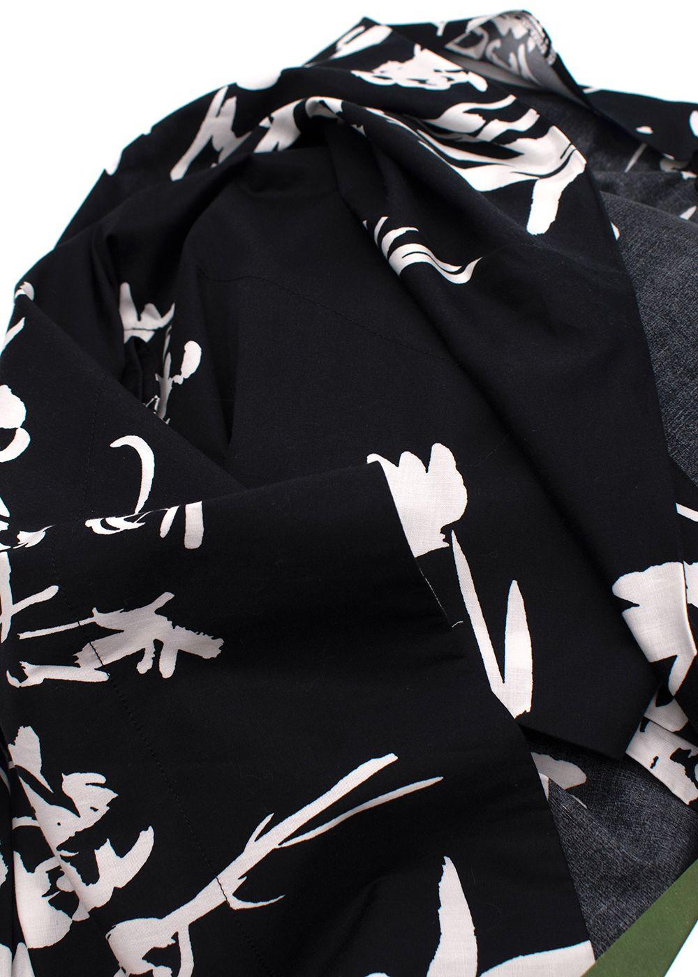 Marella Black and White Floral Cotton Skirt