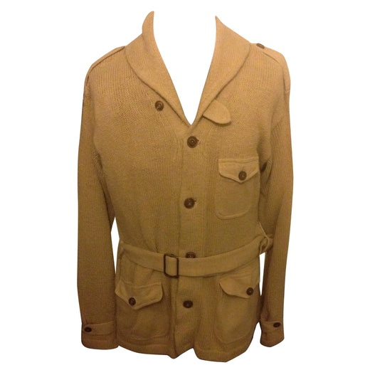 Polo Ralph Lauren golden beige marksman belted cowl neck cardigan
