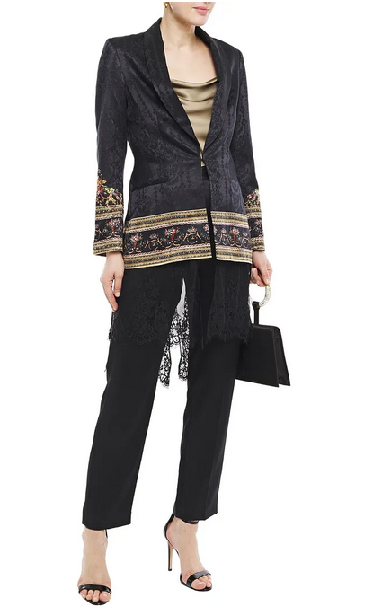 Camilla Lace trimmed Jacquard Jacket