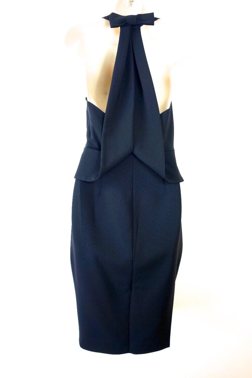 Moschino Cheap & Chic Crepe Halterneck Peplum Dress