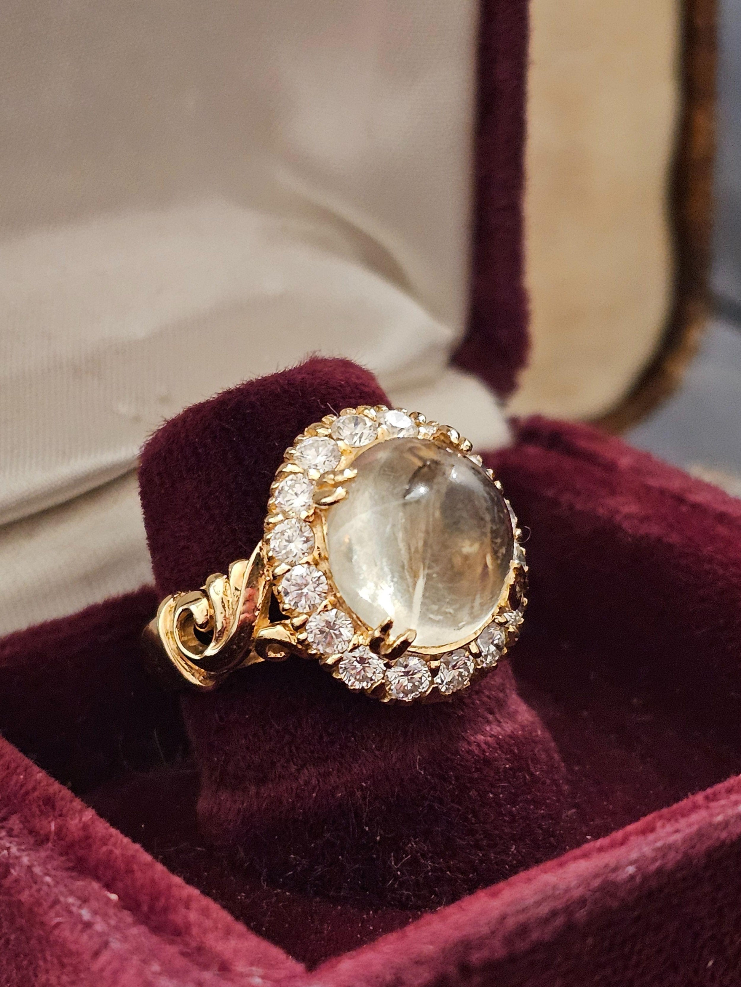 Bespoke Vintage Quartz and Diamond Cluster Ring