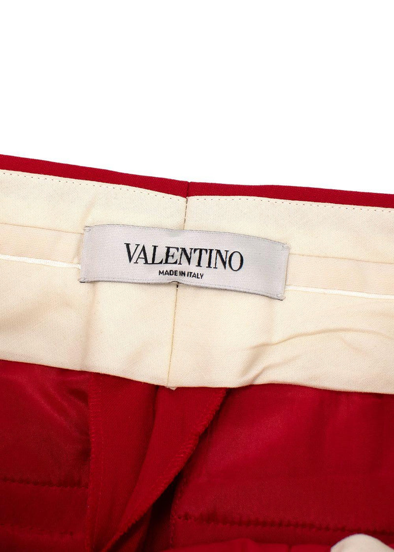 Valentino Red Cropped Tailored Suit Trousers