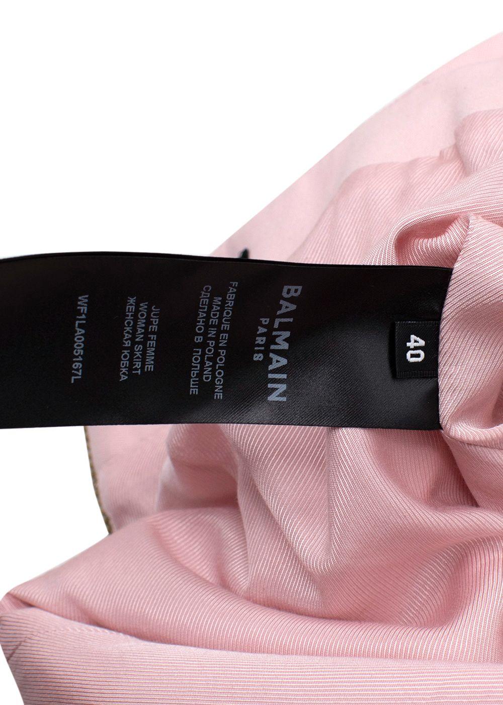 Balmain Pink Belted Mini Skirt