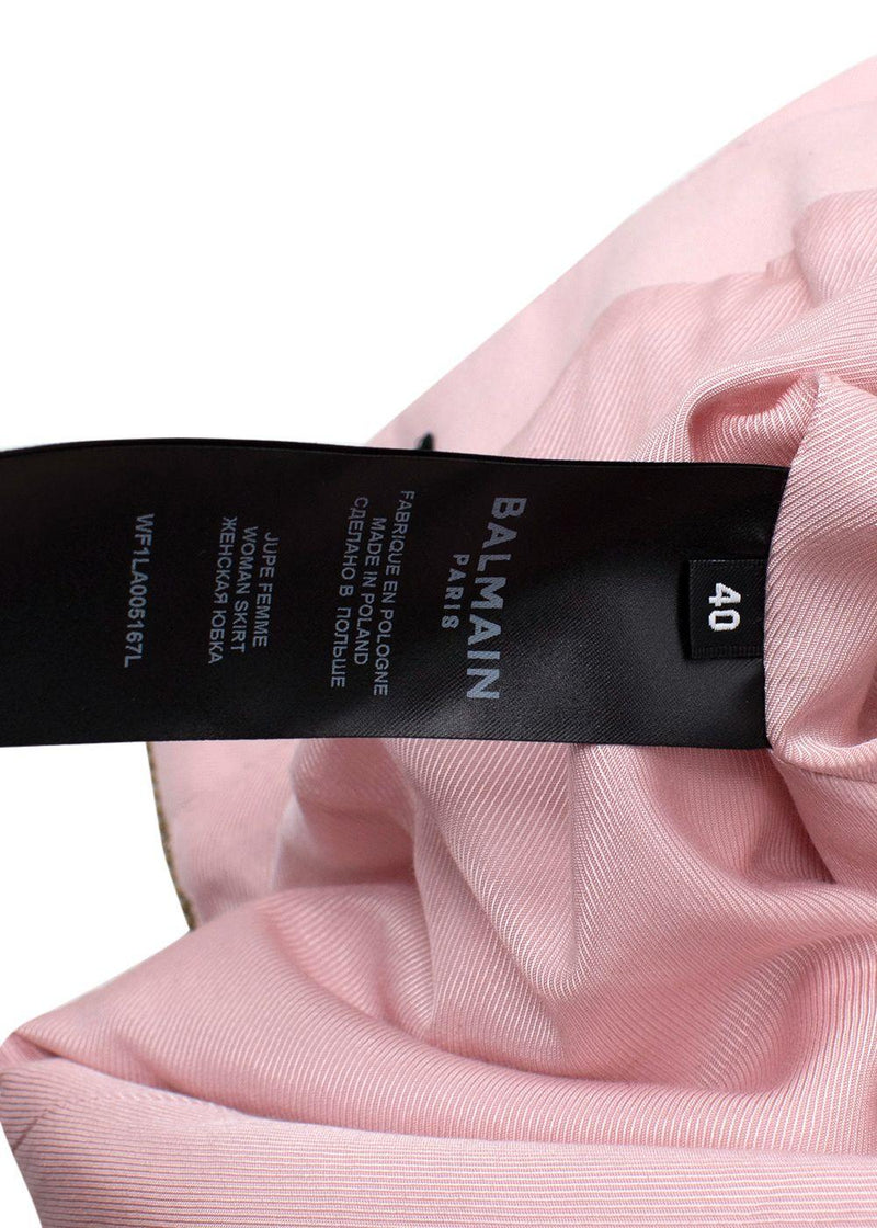 Balmain Pink Belted Mini Skirt