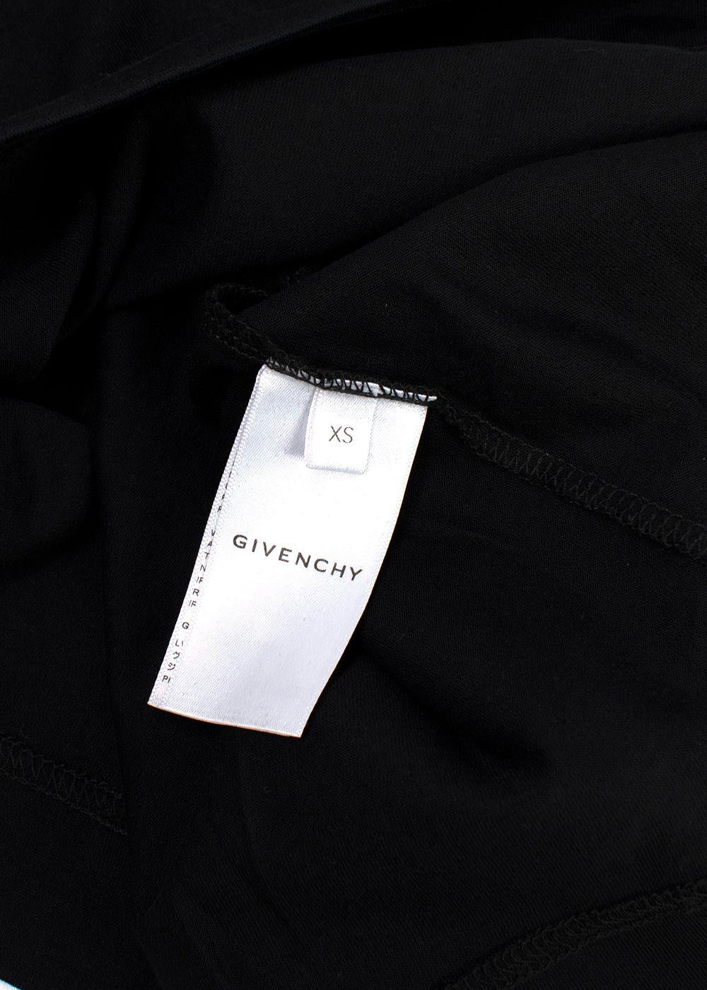 black t-shirt with white front logo