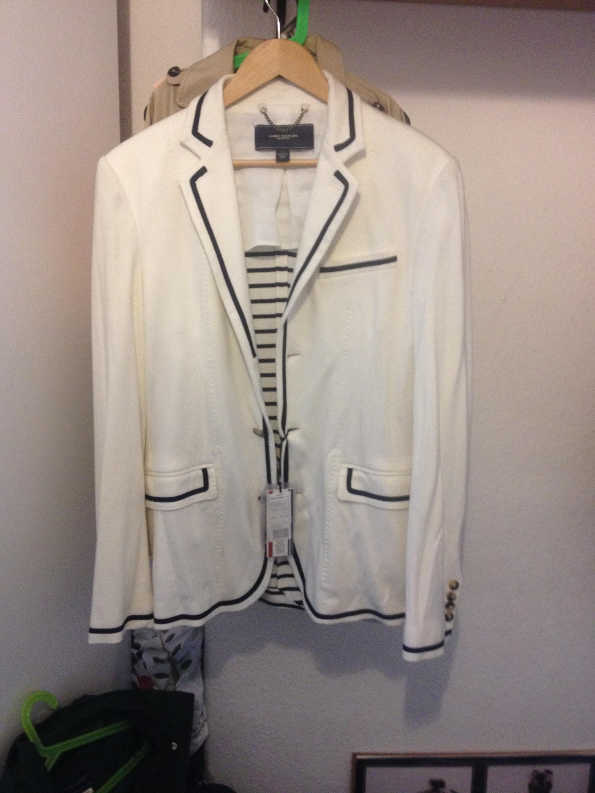 Tommy Hilfiger breton stripe arctic white blazer size 59 Binet