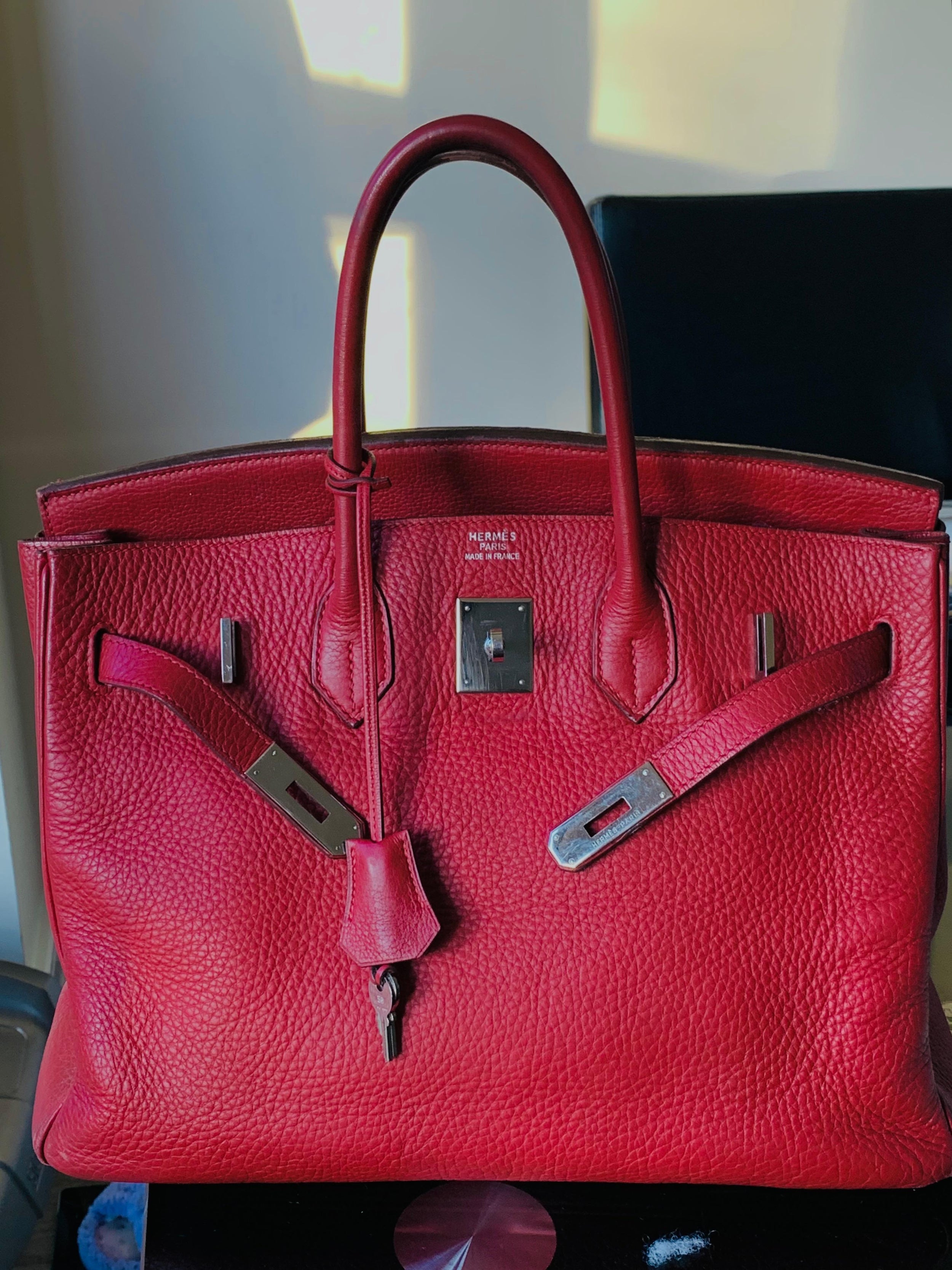 Red Togo Leather Birkin 35 PHW