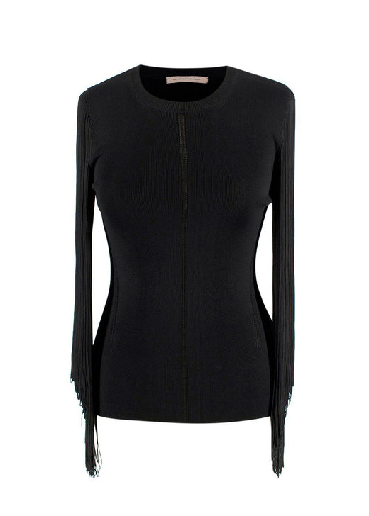 Christopher Kane Black Tassel Sleeved Top