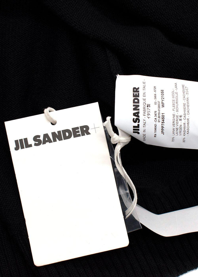 Jil Sander Black V Neck Jumper Dress