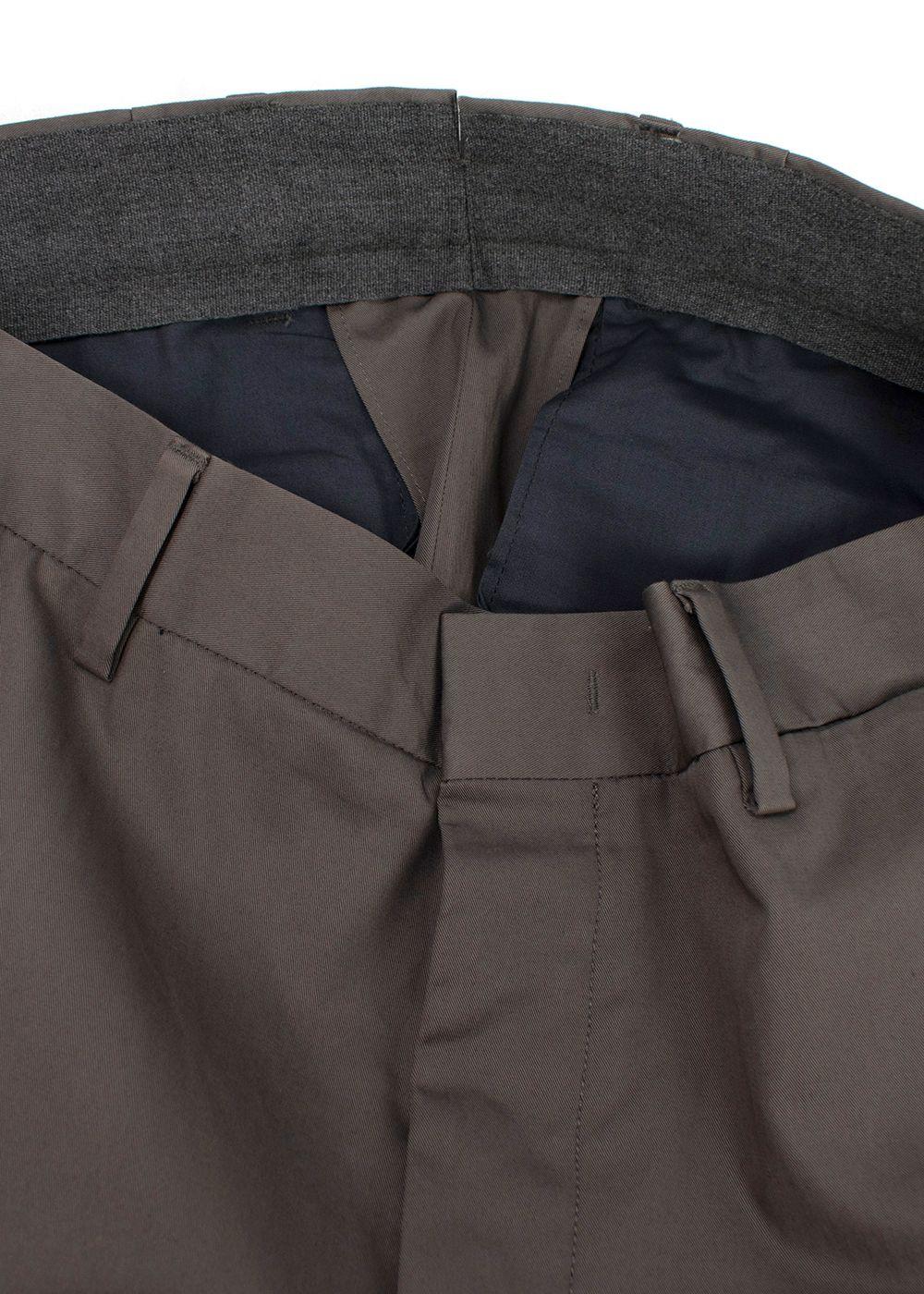 Lanvin Taupe Cotton Tailored Trousers