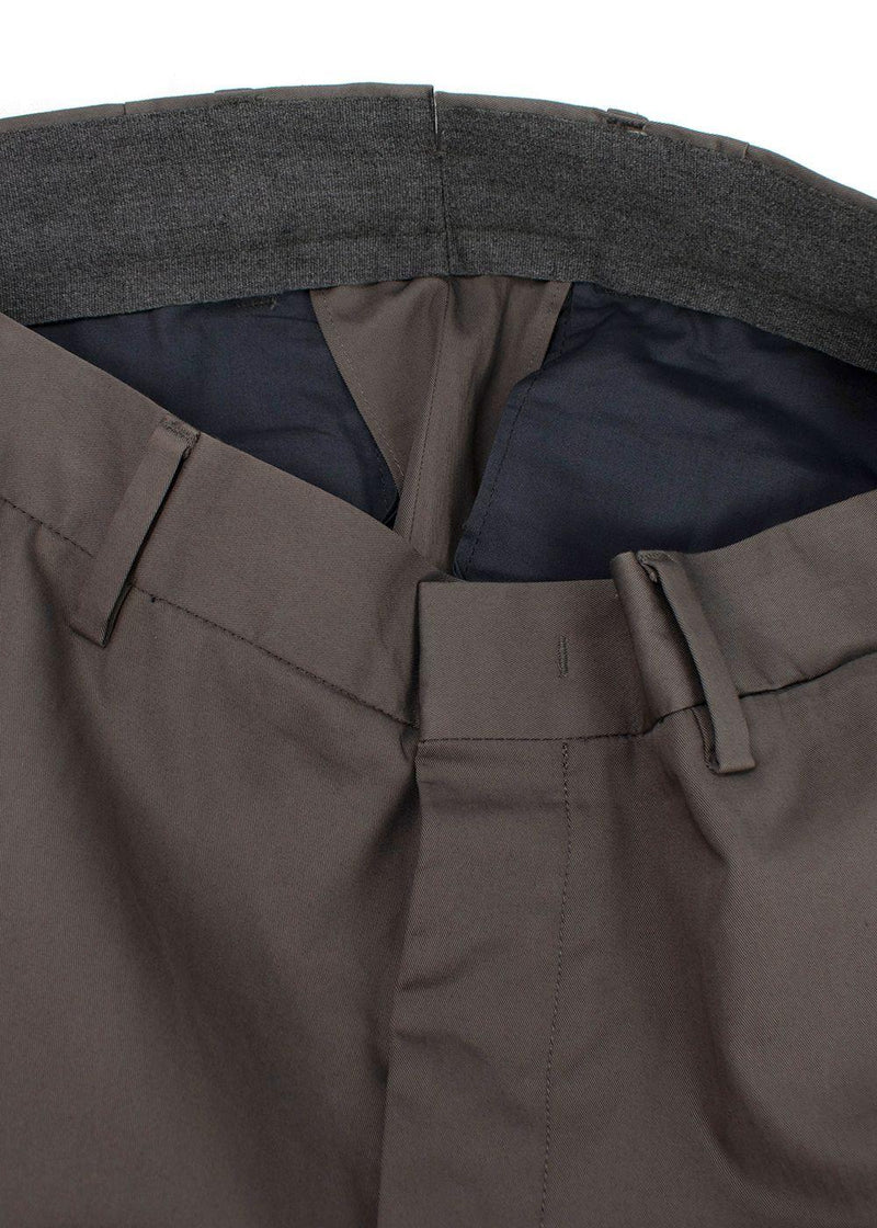Lanvin Taupe Cotton Tailored Trousers