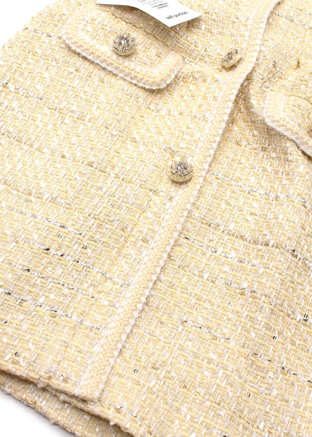 Self Portrait Yellow Boucle Mini Dress
