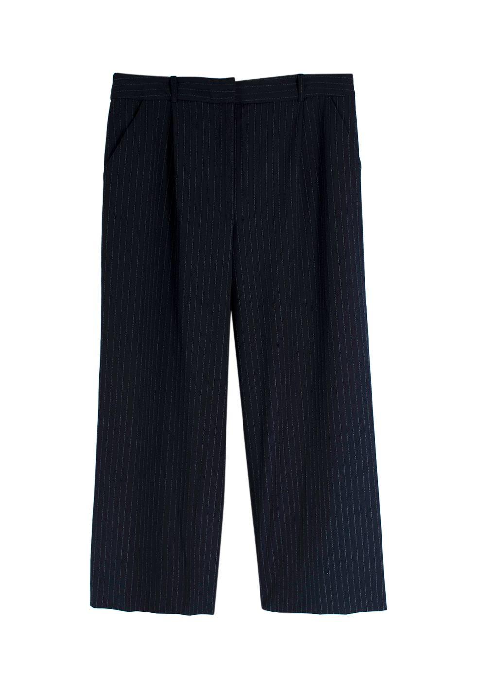 Veronica Beard Navy Pinstripe Trousers