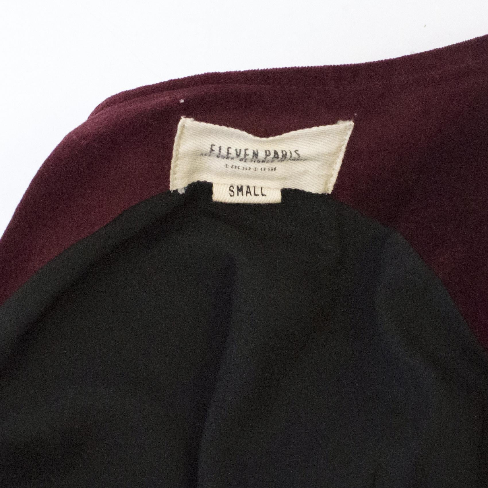 Eleven Paris Burgundy Velvet Zip Dress