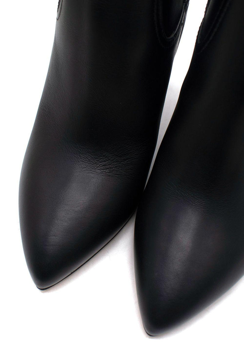 Valentino Black Leather Rockstud Ankle Boots
