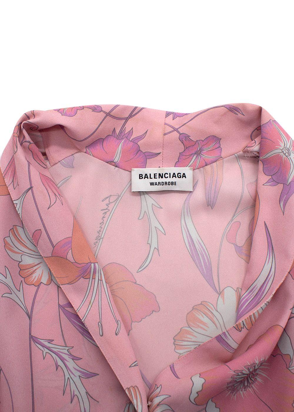 Balenciaga Pink Floral Oversized Blouse