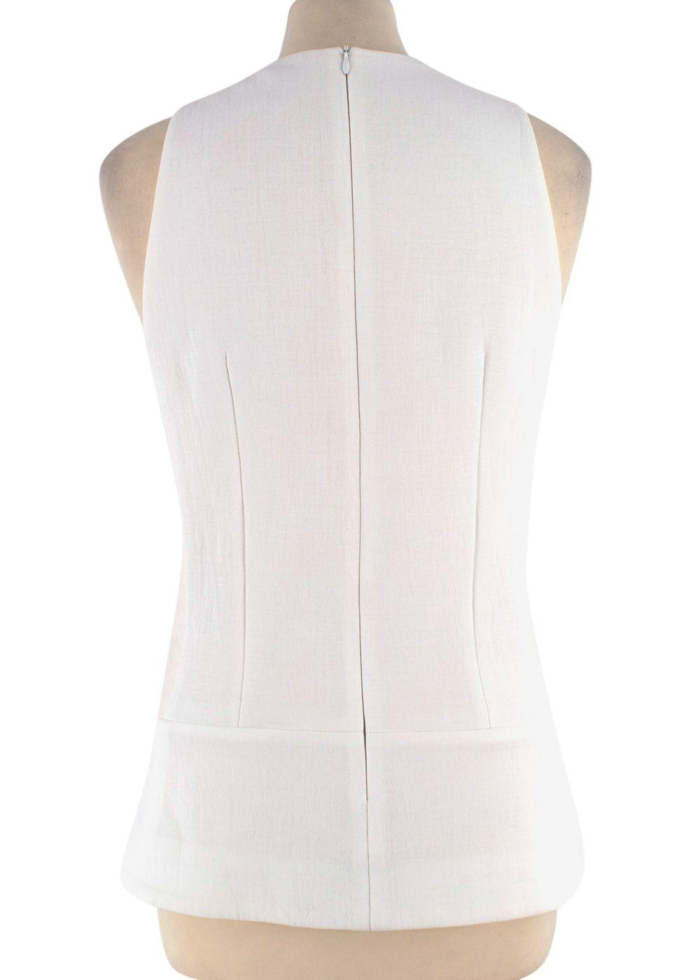 Victoria Beckham White Sleeveless Crepe Top