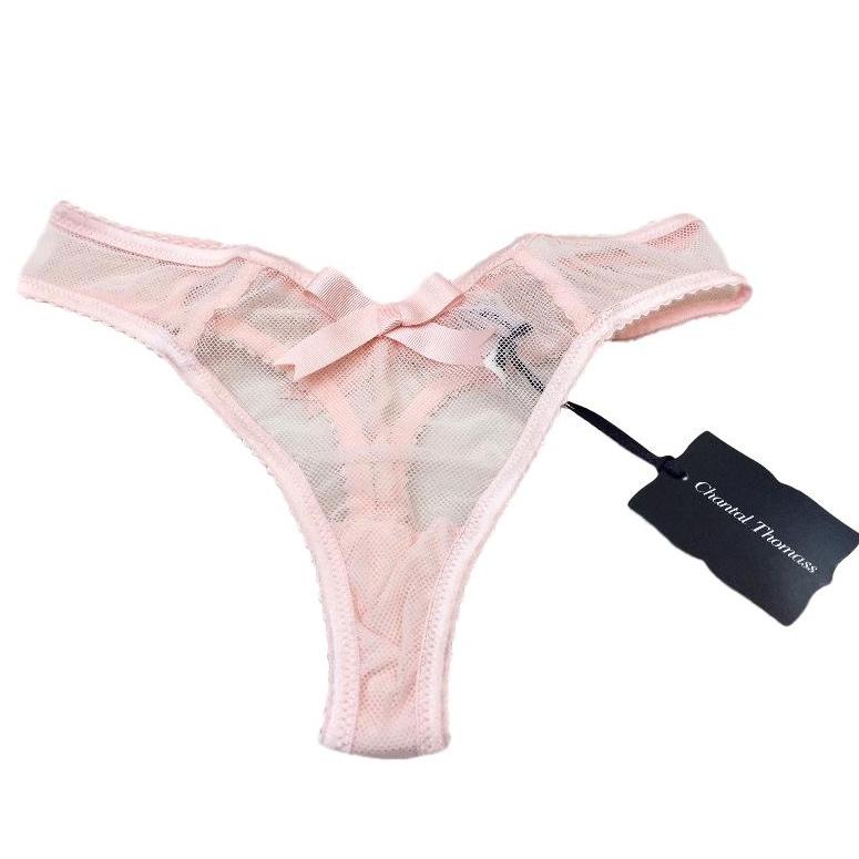 Chantal Thomass Rose Pink Bow Thong