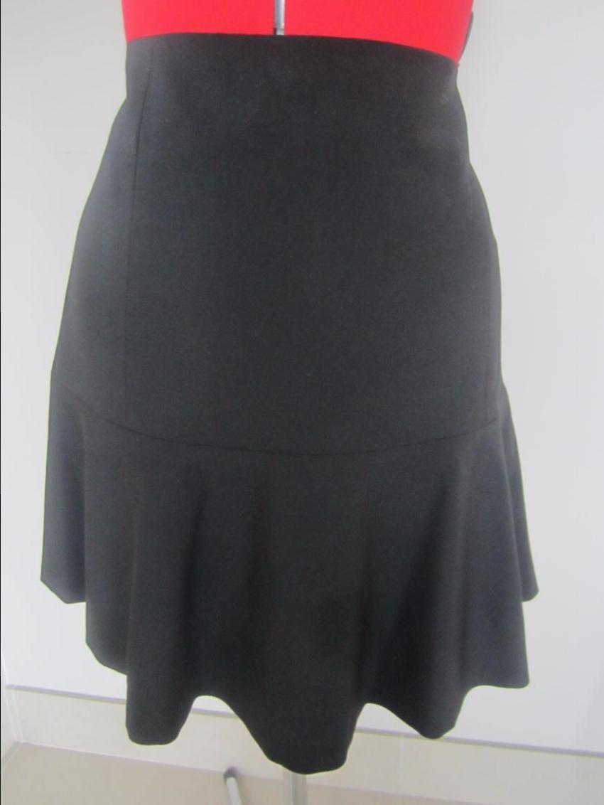 THEORY Black Ruffle Hem Skirt