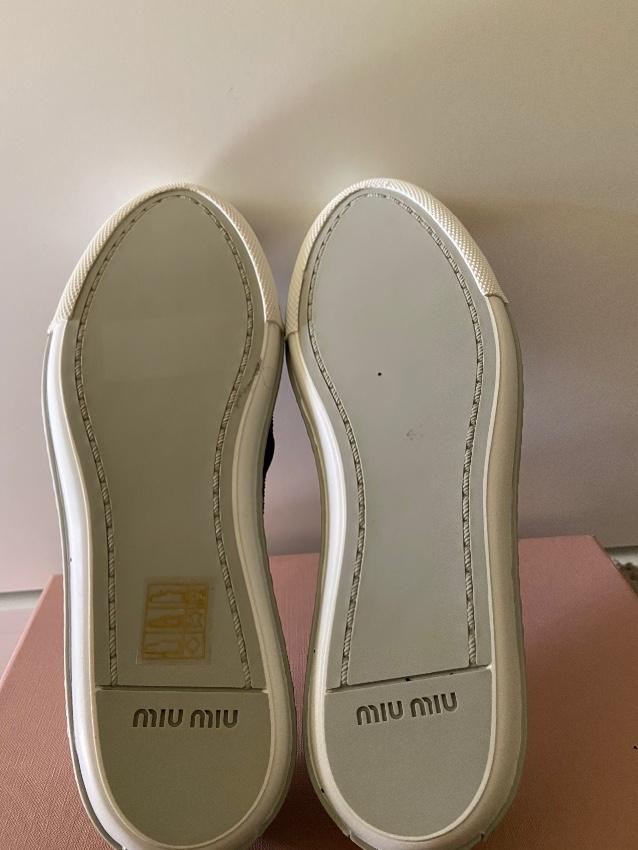 Miu Miu Black Glitter Slip-On Sneakers