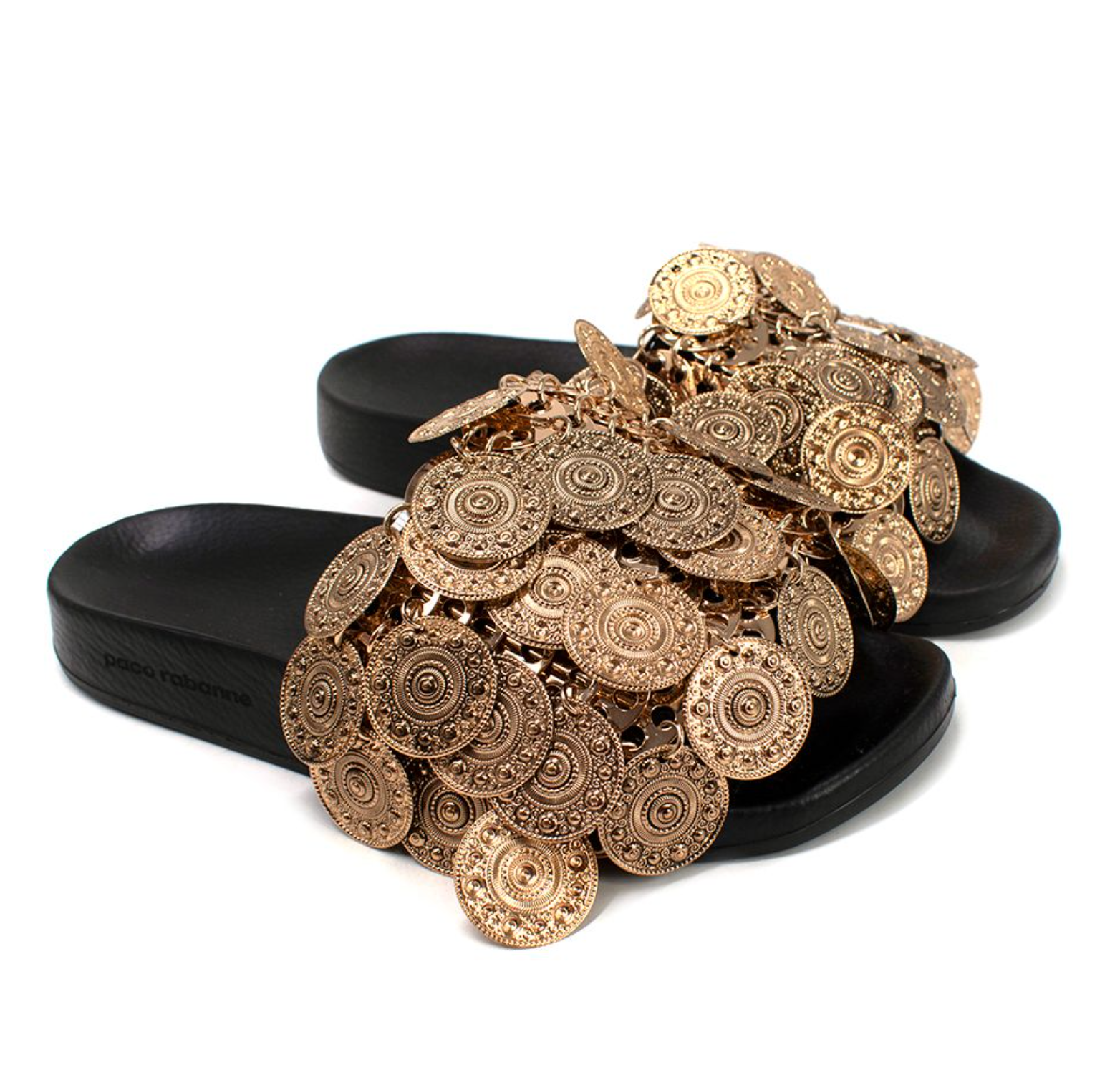 Paco Rabanne Tresor embellished leather slides