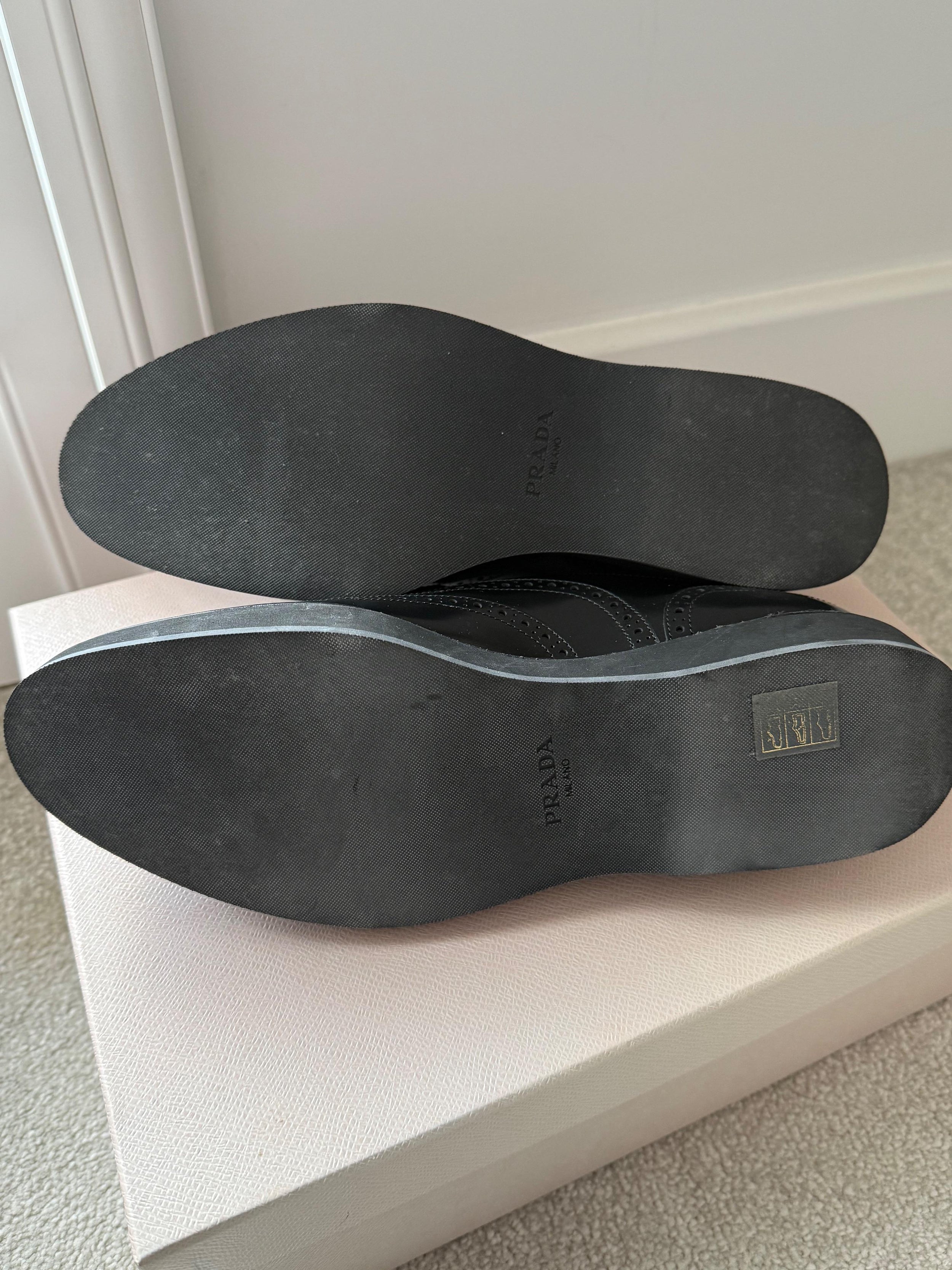 Prada Black Leather Brogues