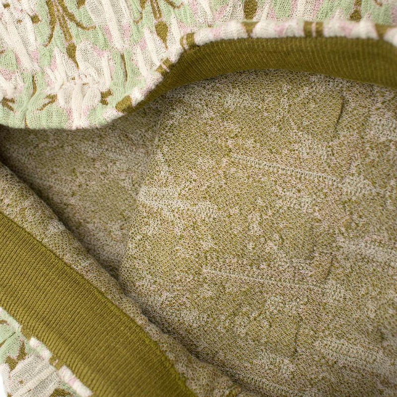 Prada green jacquard floral midi skirt