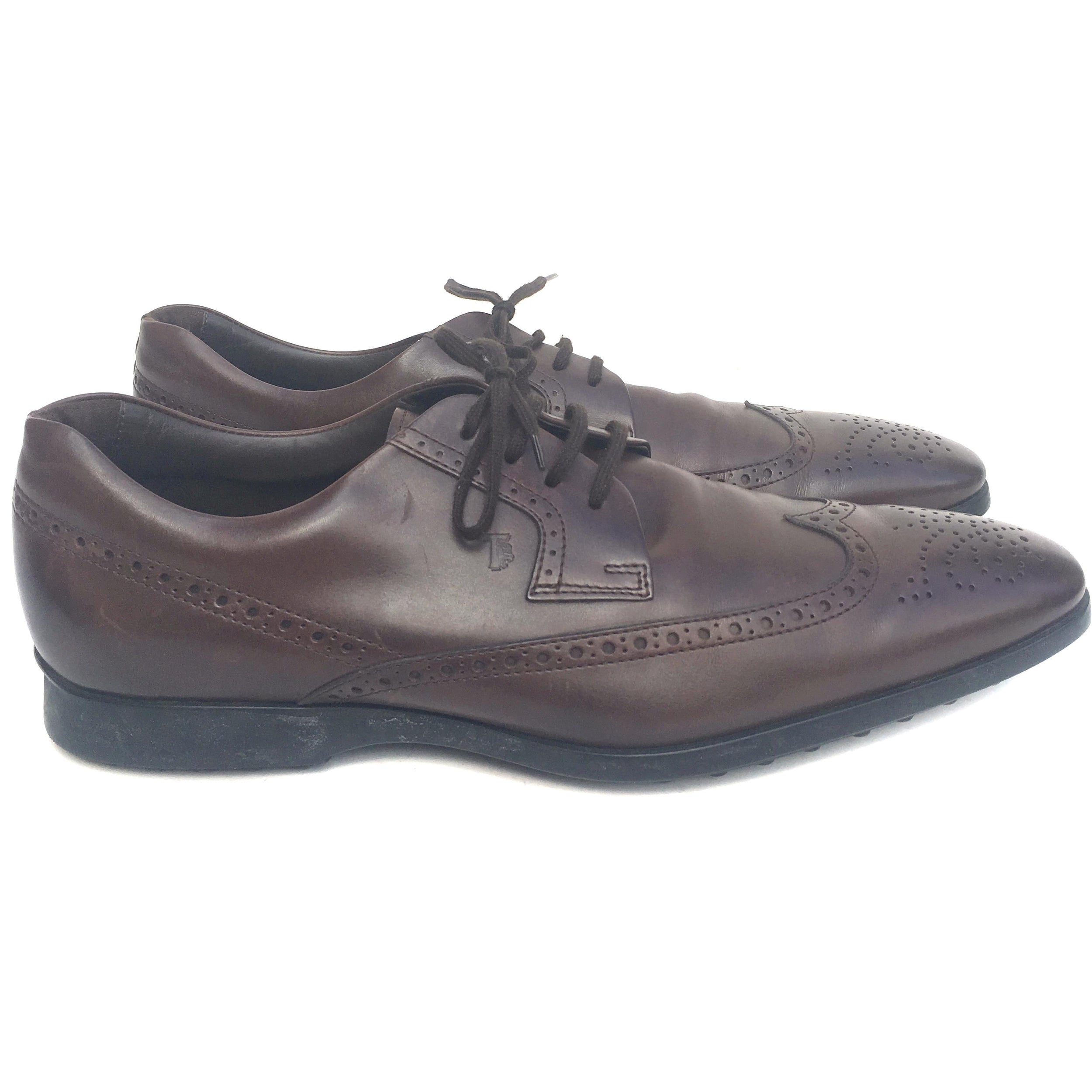 Tods brown classic soft leather lace up brogues