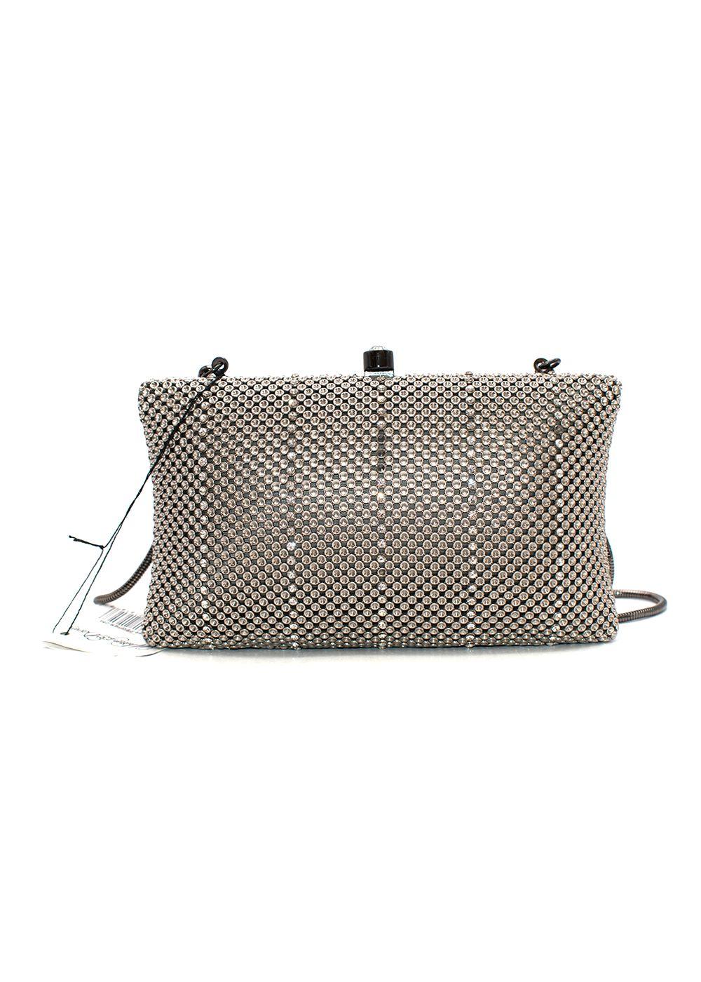 Dimple Mesh Clutch Pewter