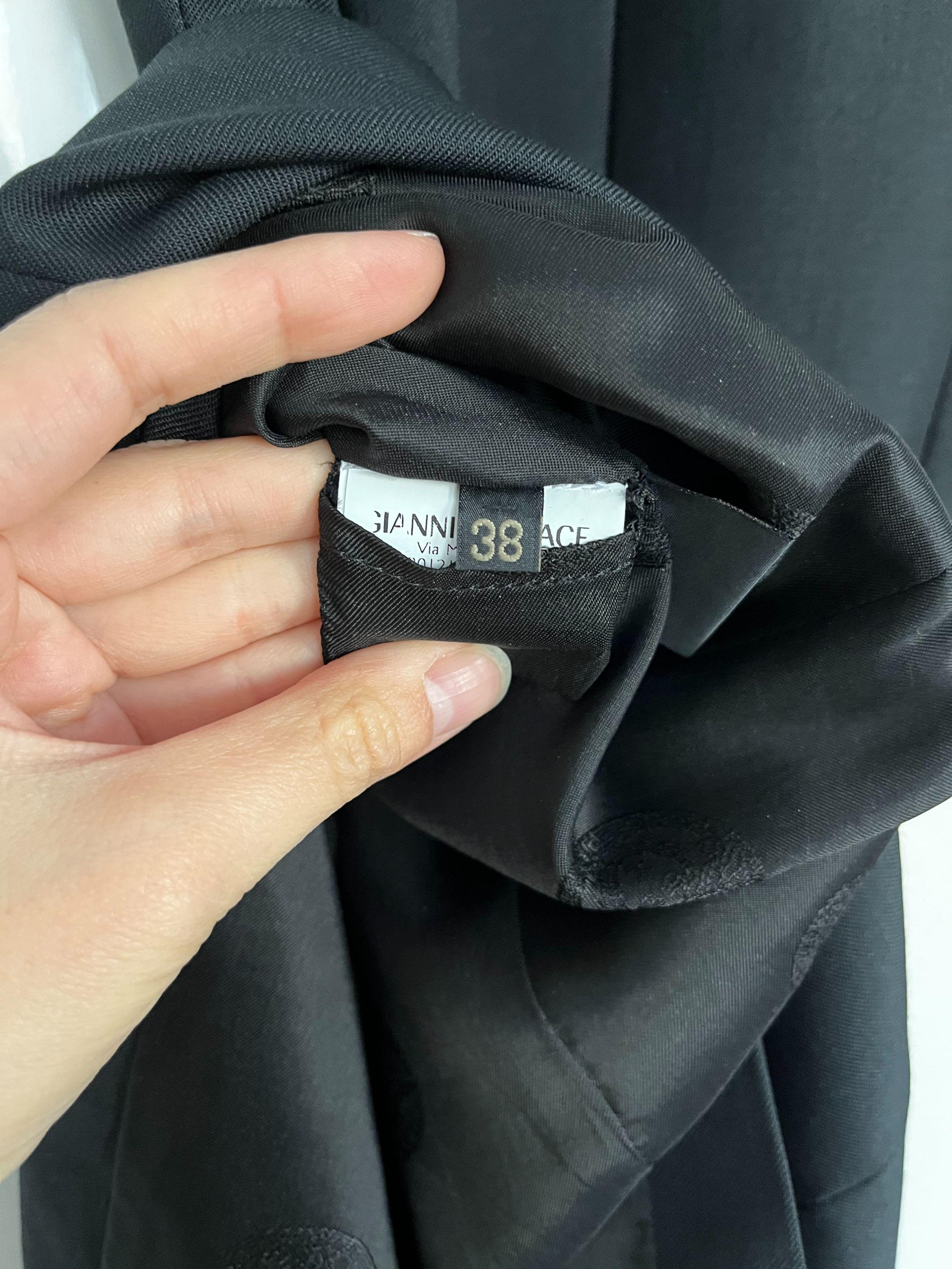 Black Wool-Blend Sheath Dress