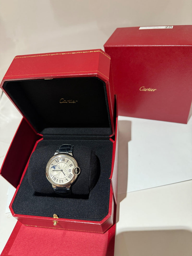 37mm Ballon Bleu de Cartier watch with Blue Alligtaor Strap