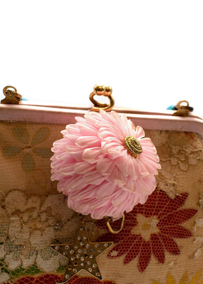 Vintage Embellished Cream Lace Handbag