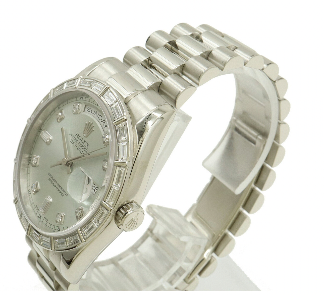 Rolex Day-Date Silver Watch 36mm
