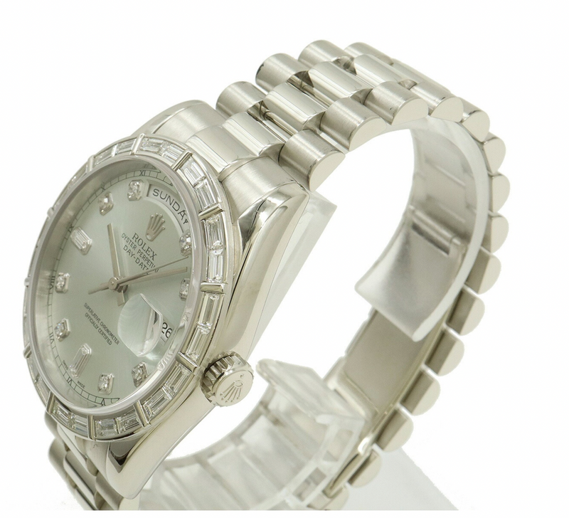 Rolex Day-Date Silver Watch 36mm