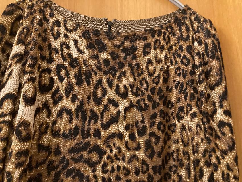 St. John Leopard Print Wool Blend Jersey Dress