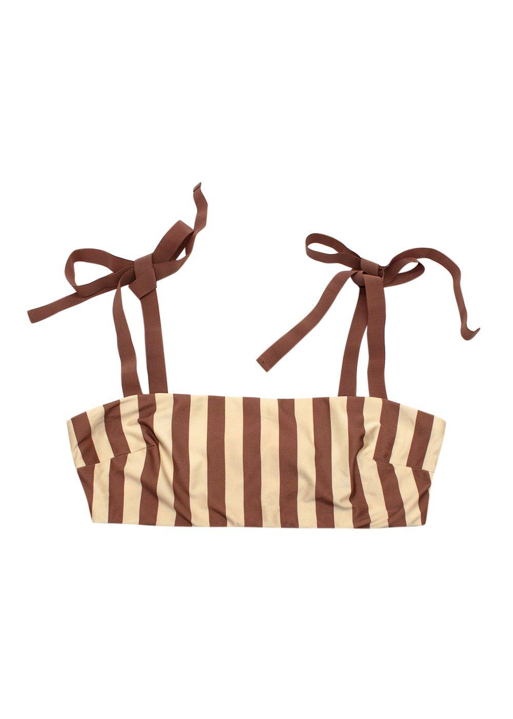 Zimmermann Brown and Yellow Stripe Bikini