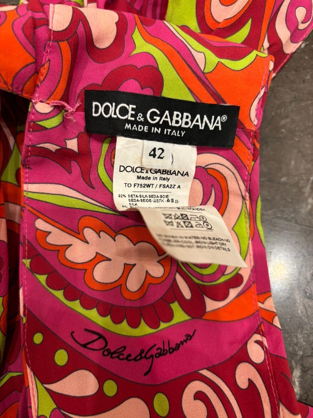 Dolce & Gabbana Printed Silk Top