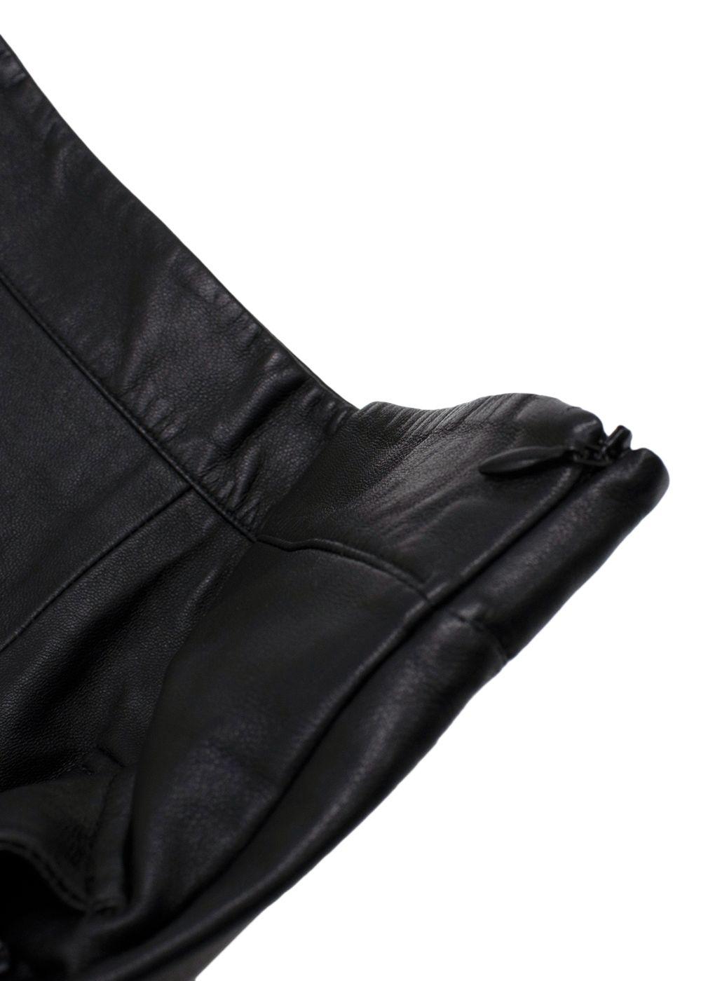 Zeynep Arcay Black Leather Shorts