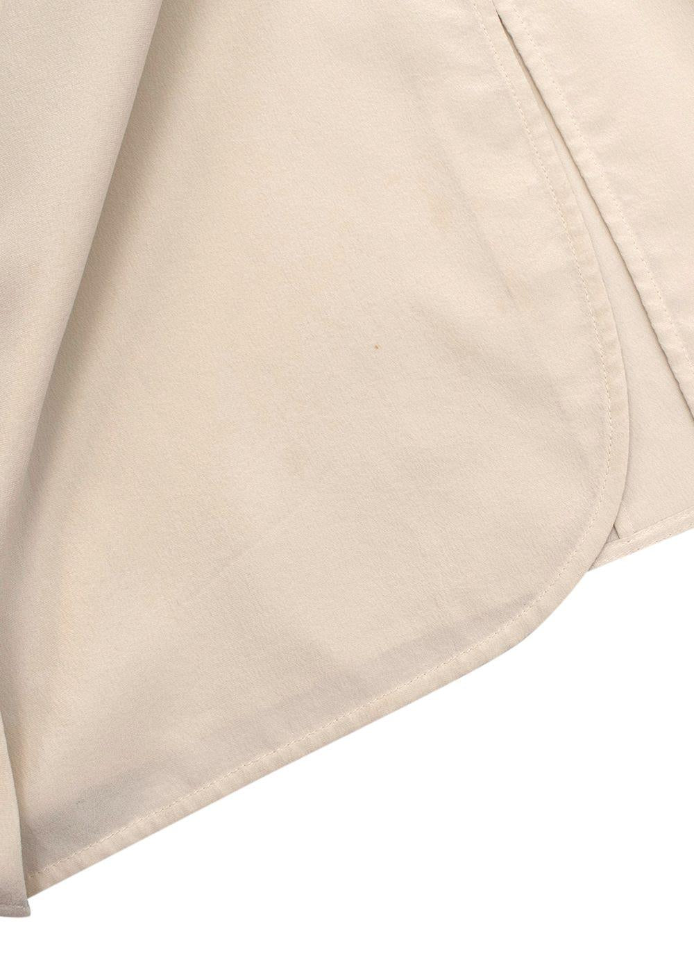 Cream Silk Longline Blouse
