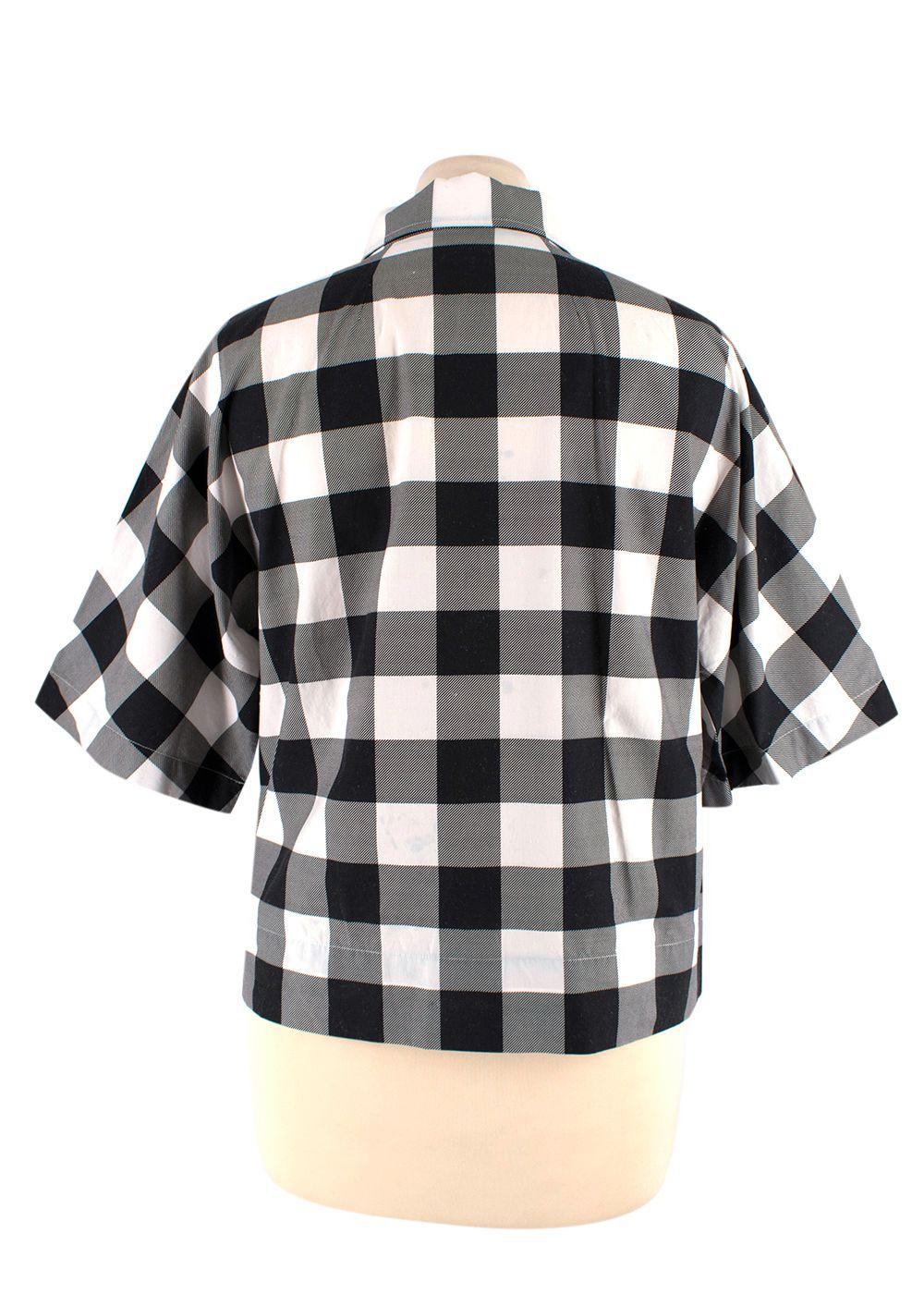 Dolce & Gabbana Black and White Check Short Sleeve Shirt