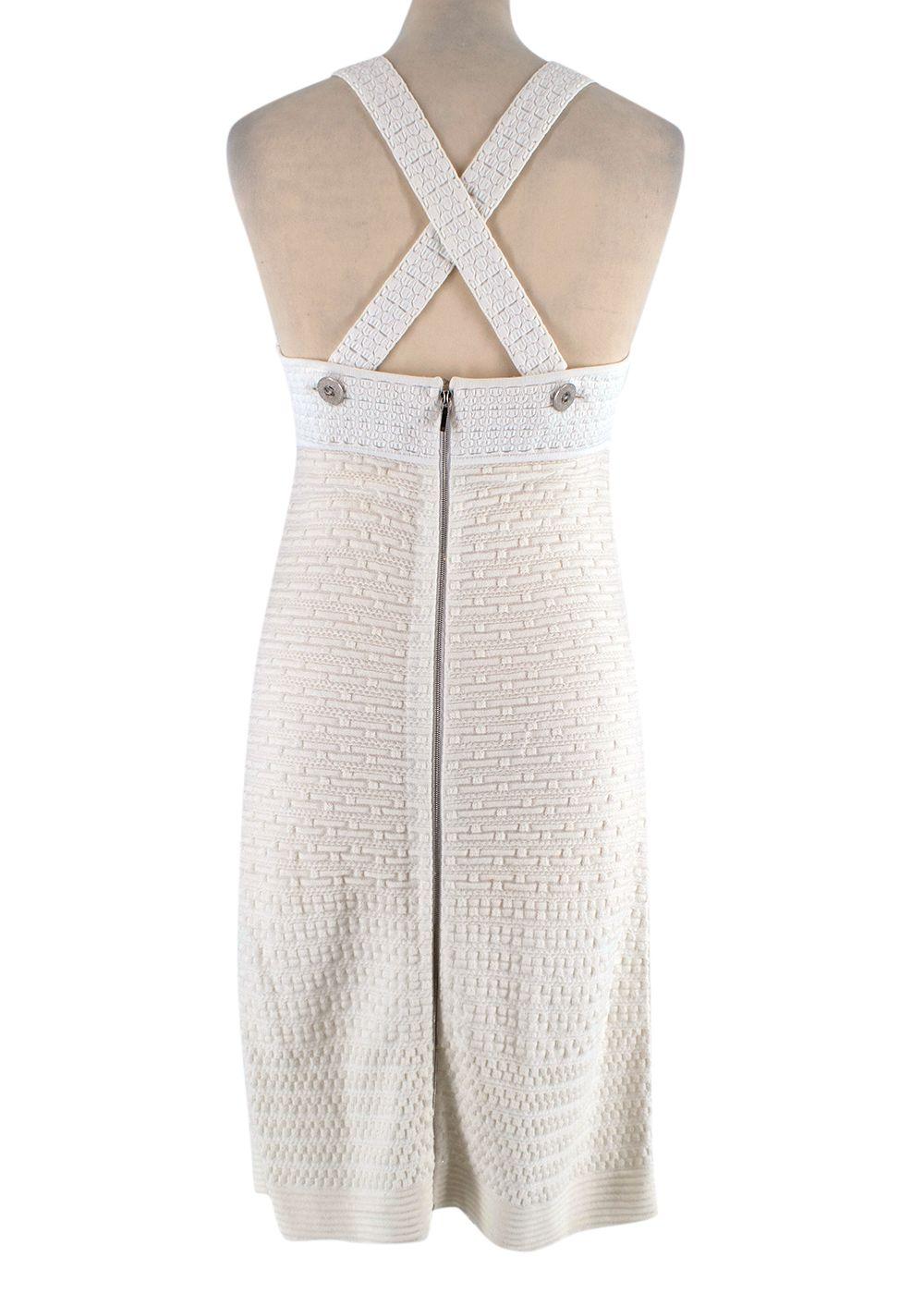 White Sleeveless Knitted Dress